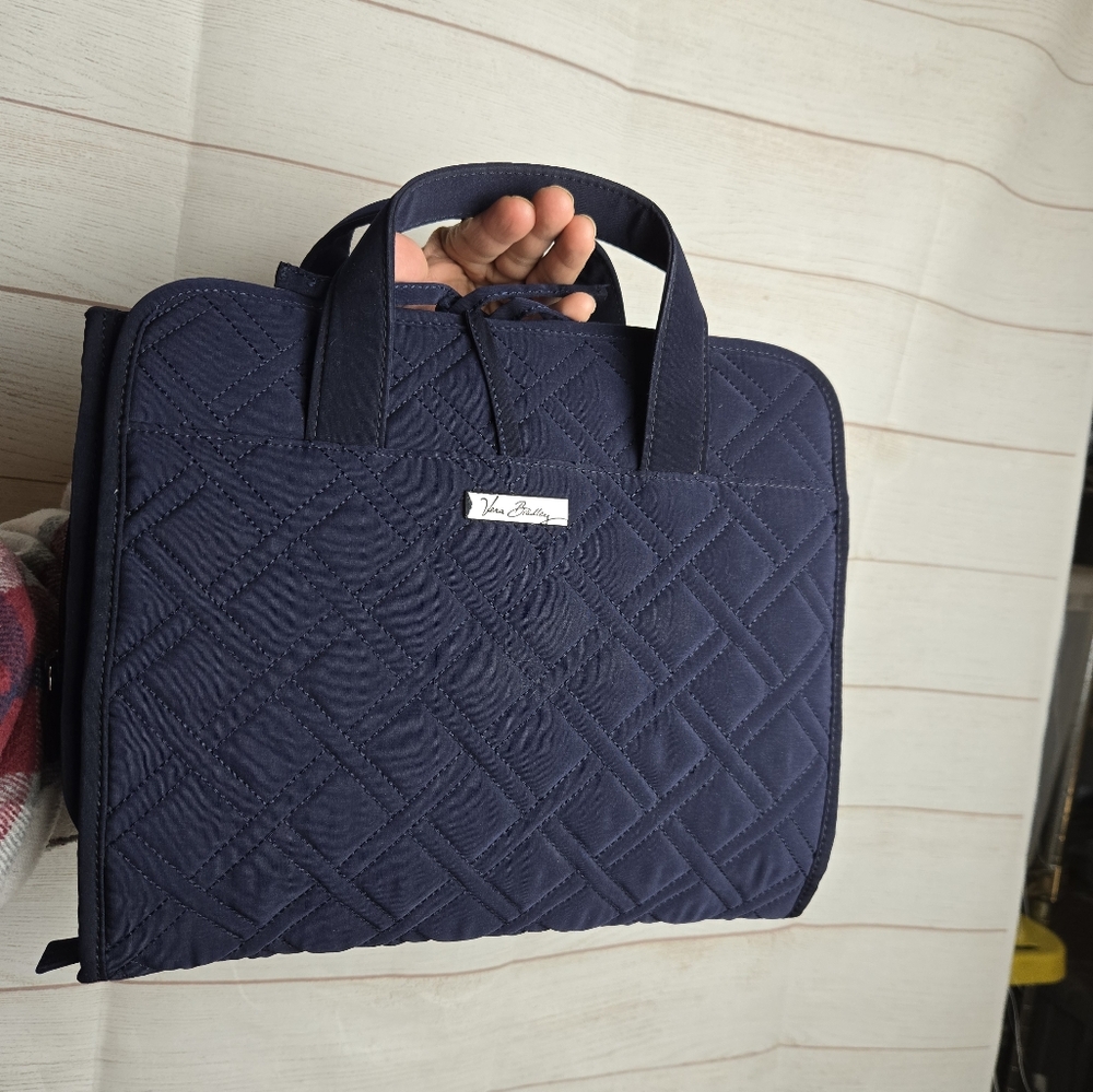 Vera Bradley Navy Blue Quilted Toiletry Travel Bag